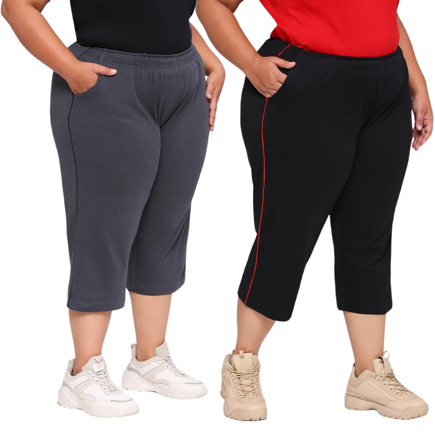 vaishvik Women's Plus Size Capri Pant - Pack of 2-picture-20