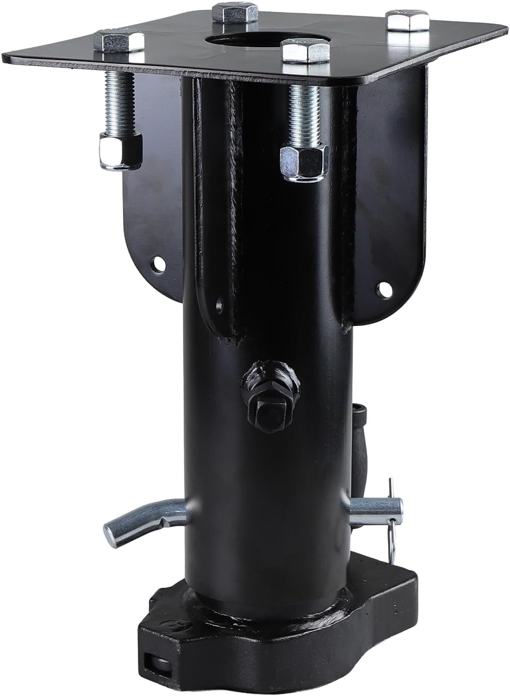 Adjustable 5th Wheel to Gooseneck Adapter Hitch, 15"–21" Height, 2-5/16" Ball Pocket, 30,000 lbs Heavy-Duty Steel Converter, Black Finish for RV Trailer