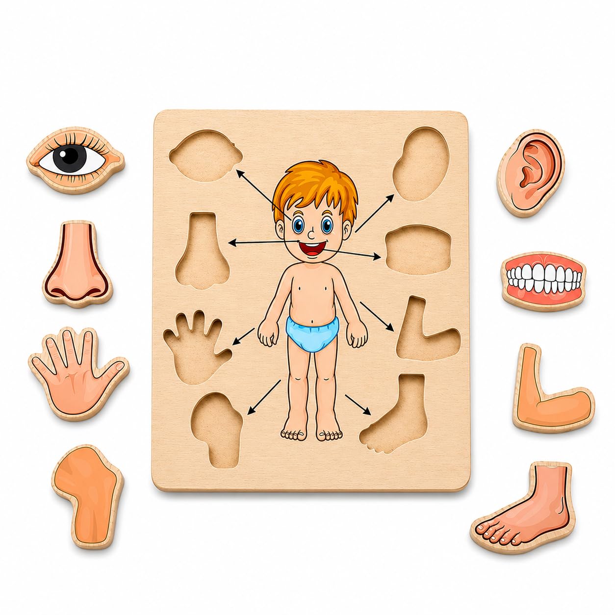 MART Body Part Puzzle Kids Wooden Toys for Kids 3 + Jigsaw Puzzles for Adults Baby Learning Toys Educational Toys for 2 Board Game-image-38