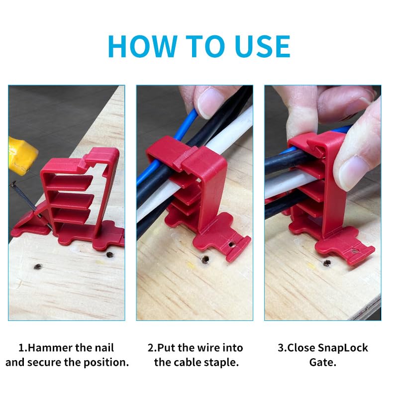 Wire Stacker Clips Snapklik.com : Dicio Wire Staples Electric Insulated Cable Ethernet ...