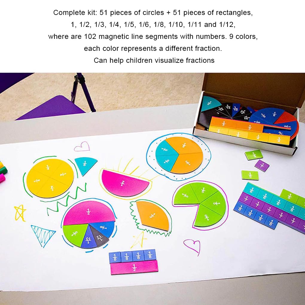 5 set 102 pezzi bambini EVA Frazione piastrelle matematica imparare aiuto didattico calcolo fornitura scuola elementare scuola primaria prescolare