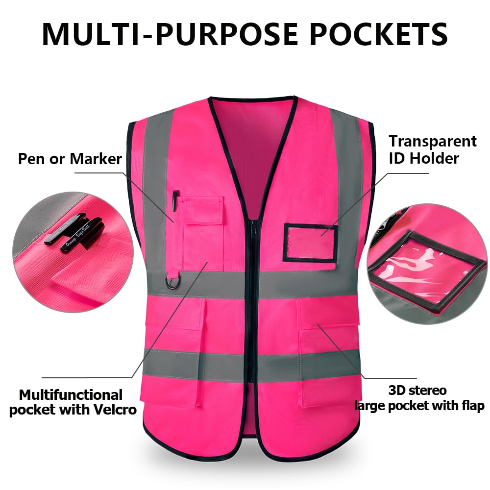 CCSOVO Hi Vis Vest with 5 Pockets and Zip - Image 5
