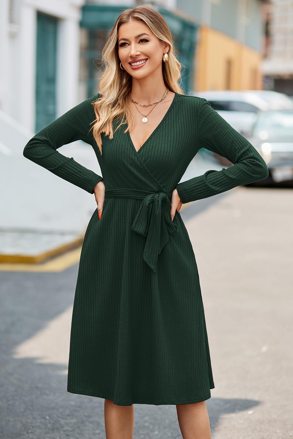 Newshows Strickkleid Damen Pulloverkleid für Herbst Winter