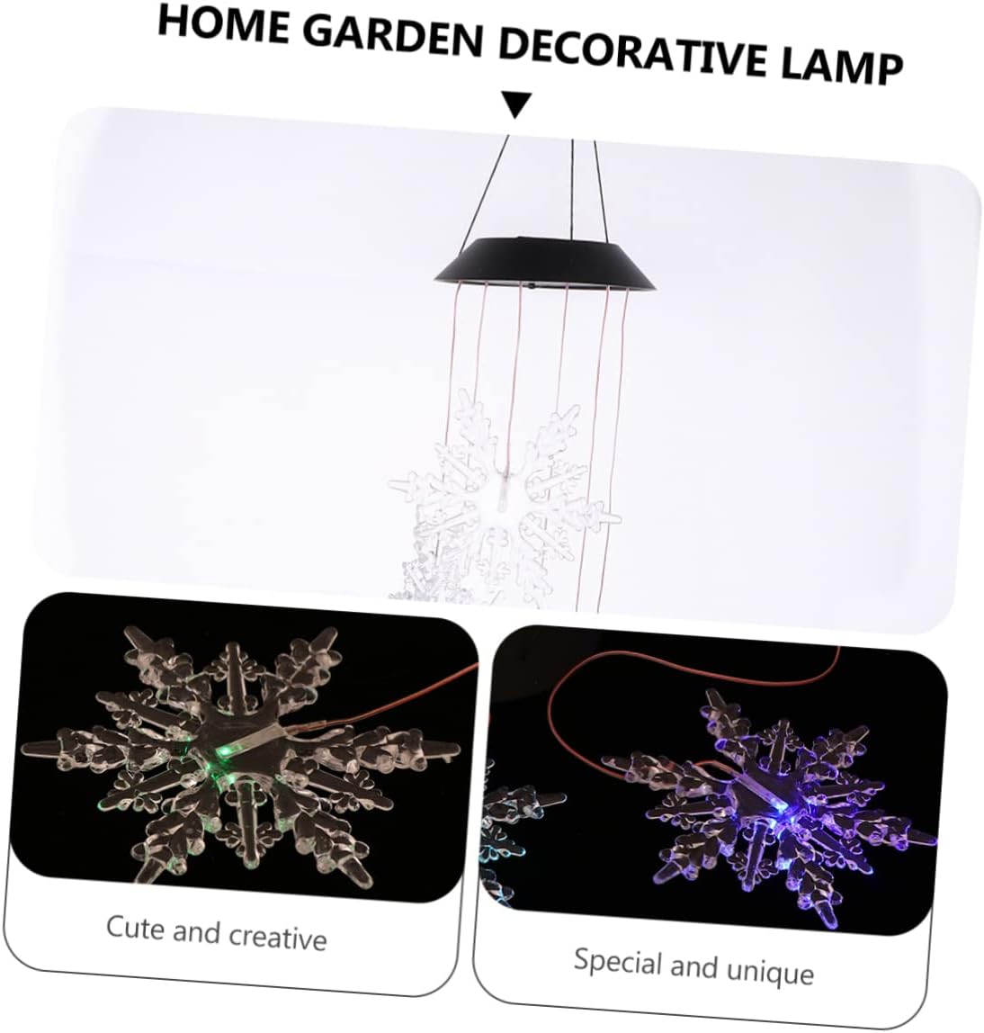 Toyvian 1pc Christmas Snowflake Lights Solar Wind Bell Snowflake Wind Chime Wind Chime Lights Solar s Outdoor Garden Outdoor Wind Chimes Indoor Decor Color Ornaments Patio White