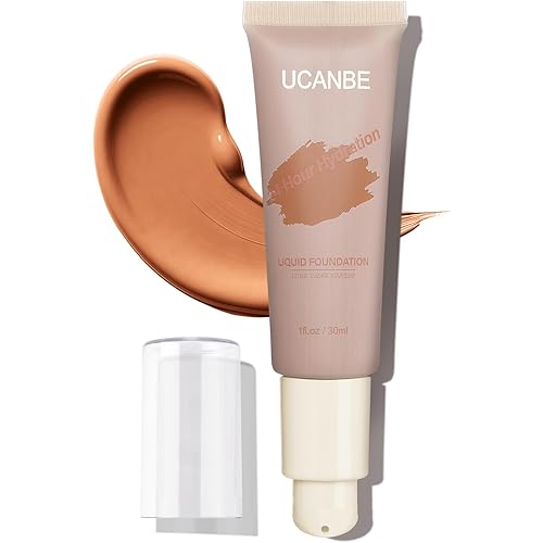 UCANBE Matte Liquid Foundation Makeup, Medium to Full Coverage Waterproof Longwear Serum Cream Foundation for Combination & Oily Mature Skin, Lightweight Hydrating & Nourishing, Coconut, 1 fl. oz.