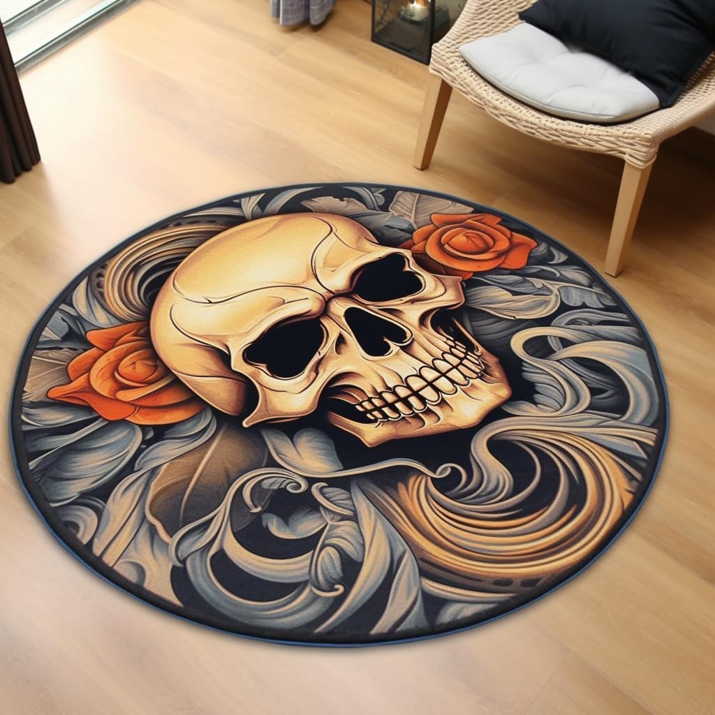 Customized Round Area Rug 63” Custom Carpet Personalized Circle Rug with Photo, Text, Logo Non-Slip Washable Soft Circular Area Rug for Living Room, Bedroom(5.3ft)