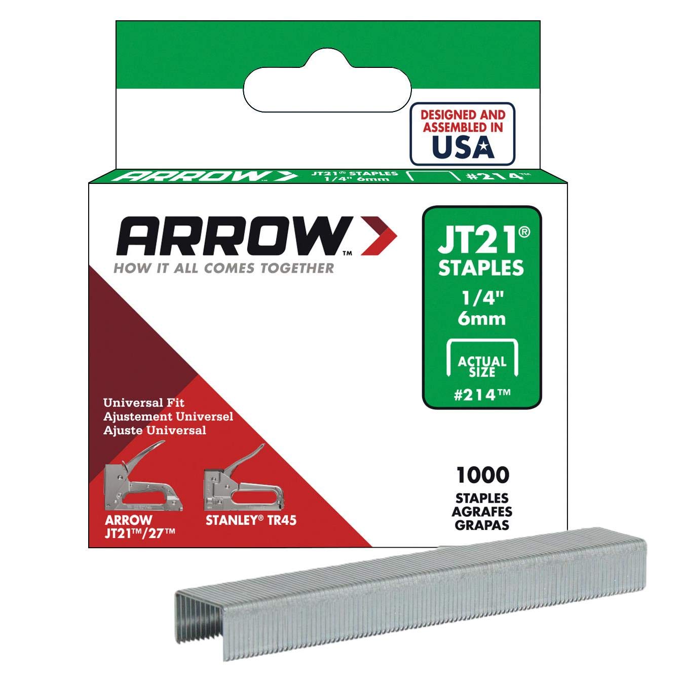 ARROW JT21 1000 STAPLES 1/4'' 6MM