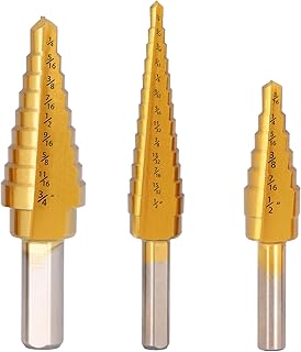 COMOWARE Step Drill Bit Set - Titanium Coated...,