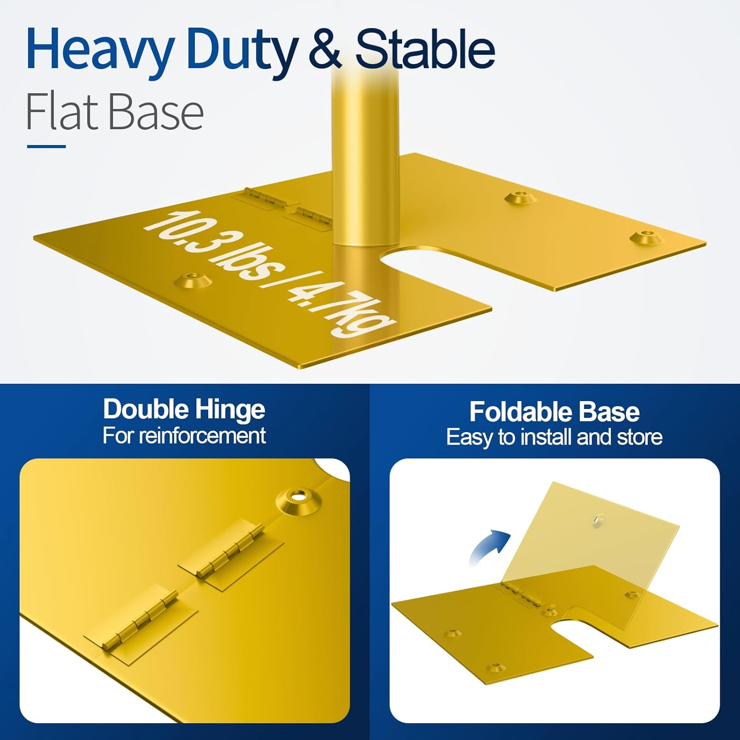 qoolfoto pipe and drape backdrop stand, 10x10ft heavy duty adjustable backdrop frame with metal base, background holder for parties photography wedding photoshoot decoration - gold 10x10ft gold