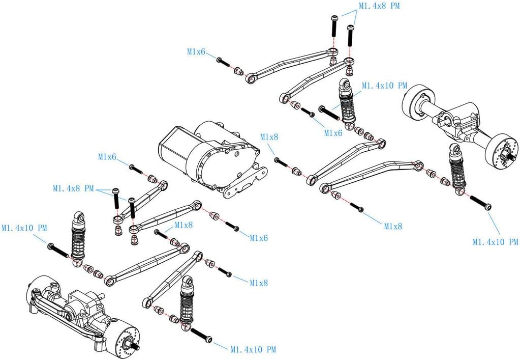 Hot Racing SXTY133X08 No Flex Upgrade T6 Link Set SCX30