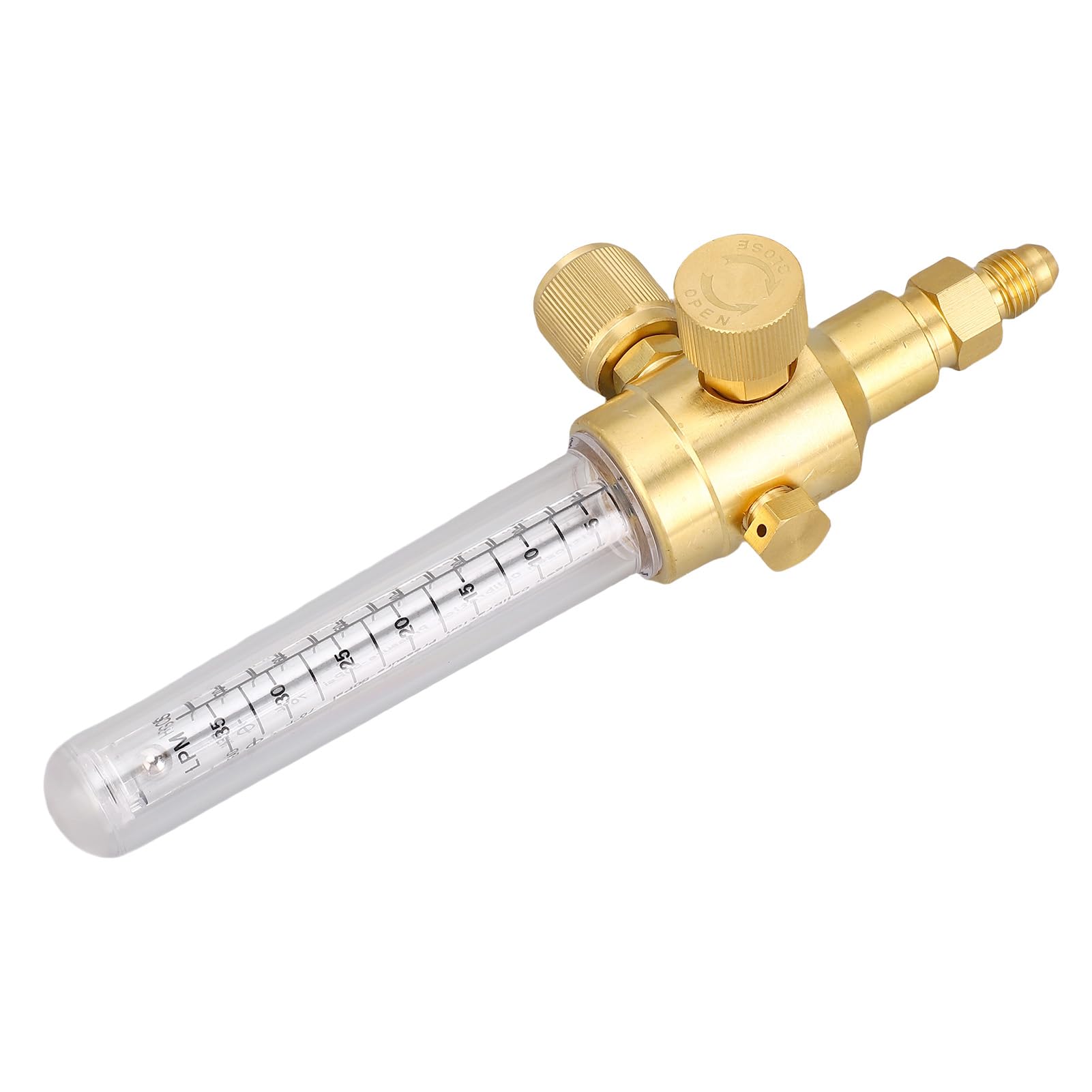 Generic Indicatore di Flusso di Azoto, Misuratore di Portata di Azoto a Doppia Scala Connessione di Ingresso e Uscita Svasata 1/4 Pollici, Flussometro per Brasatura