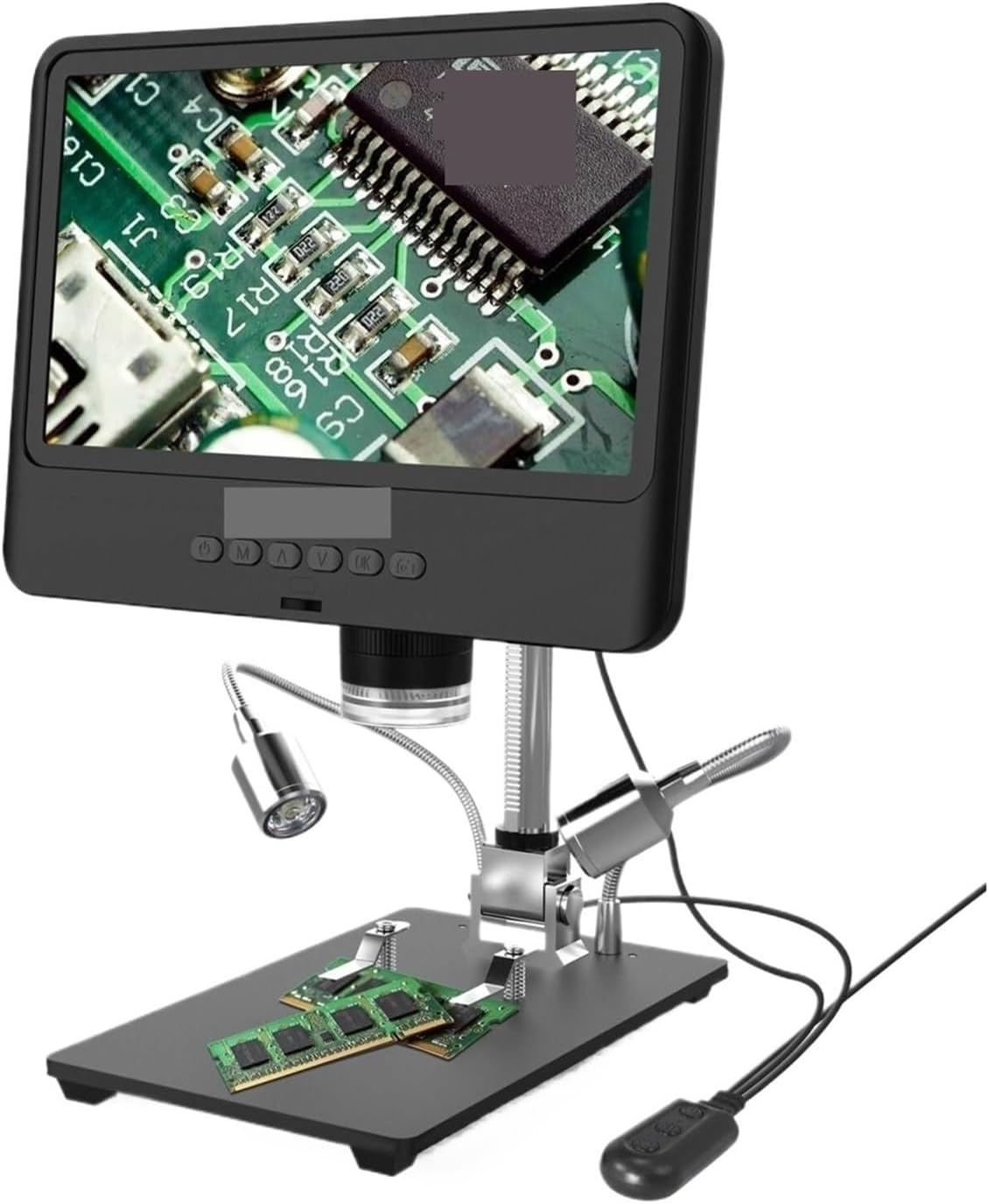 USB Microscope, Microscope Digital 5X-260X 8.5 Inch LCD Display Screen 1080P Scope Soldering Tool with 2 Auxiliary Lights for Children Students Adults Beginner Learning and Experiment
