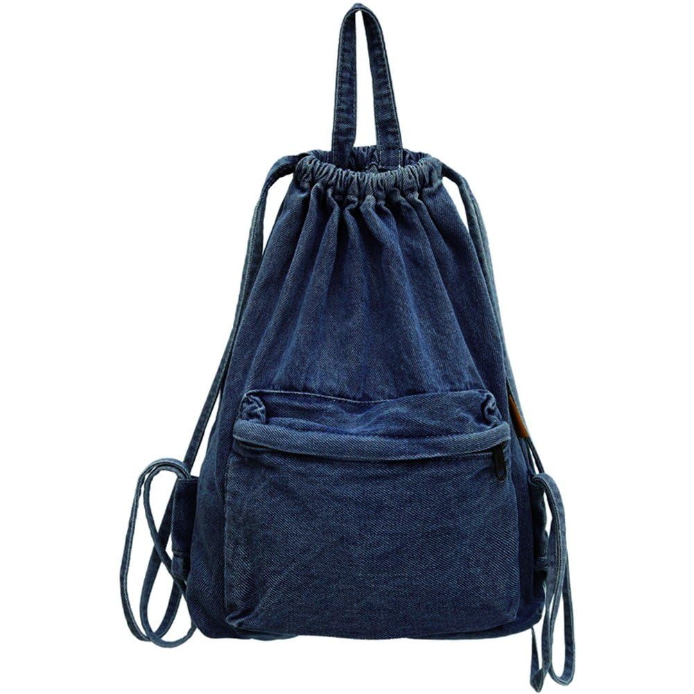 Sac de sport à cordon en jean idéal pour le shopping et les sorties