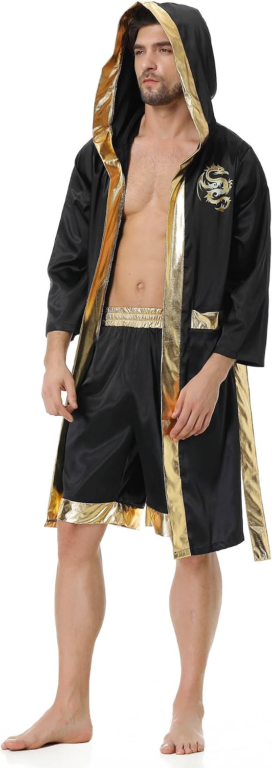 Amazon.com: HAPNBCELE Boxing Robe with Hood for Mens, Champion Boxer ...