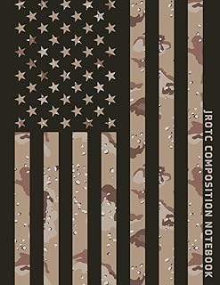 JROTC Composition Notebook: Desert Camo Flag Junior Military Tactical Training College-Ruled Journal For High School, Middle School For The US Armed Forces | 8.5 x ll | 110 Pages | Matte Cover