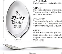 Vista 2 de Cuchara de helado para papá, regalos para el día del padre, cumpleaños, Acción de Gracias, regalos de Navidad para el mejor papá de la historia