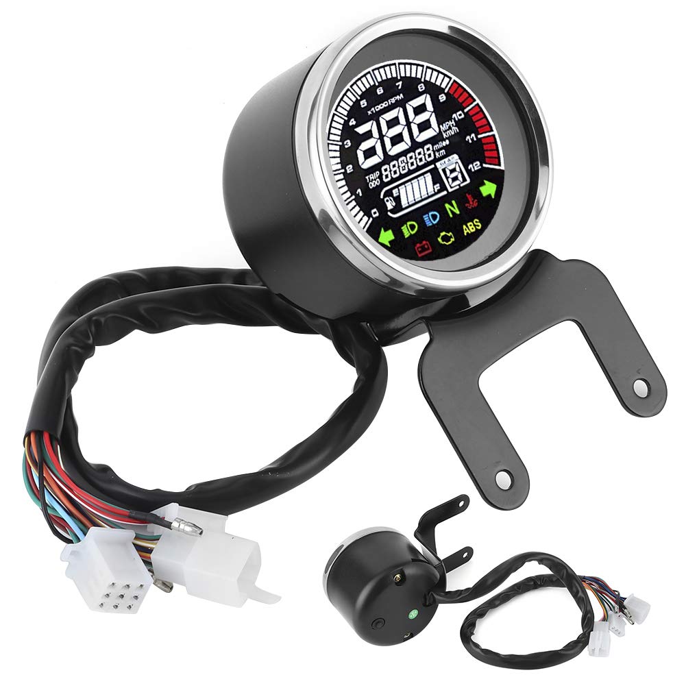 Compteur de moto à affichage numérique LCD,tachymètre,jauge de niveau de carburant,12000 tr/min, Autres instruments