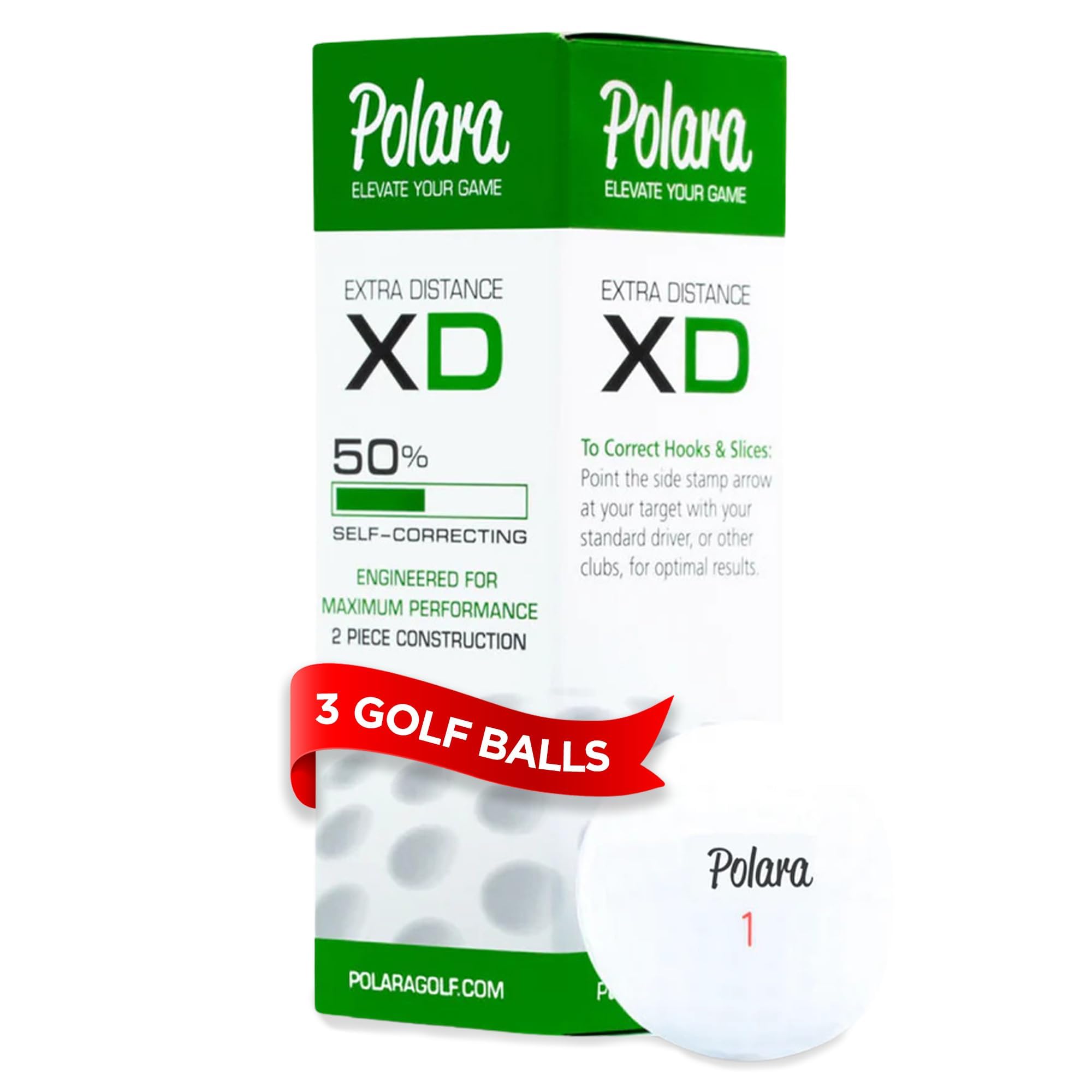 - Polara Self-Correcting Golf Balls – High-Performance Golf Balls with Soft Feel, Anti-Slice & Hook Correction, Exceeds USGA Limits, Dimple Design for Maximum Distance, Golf Accessories for Men & Women