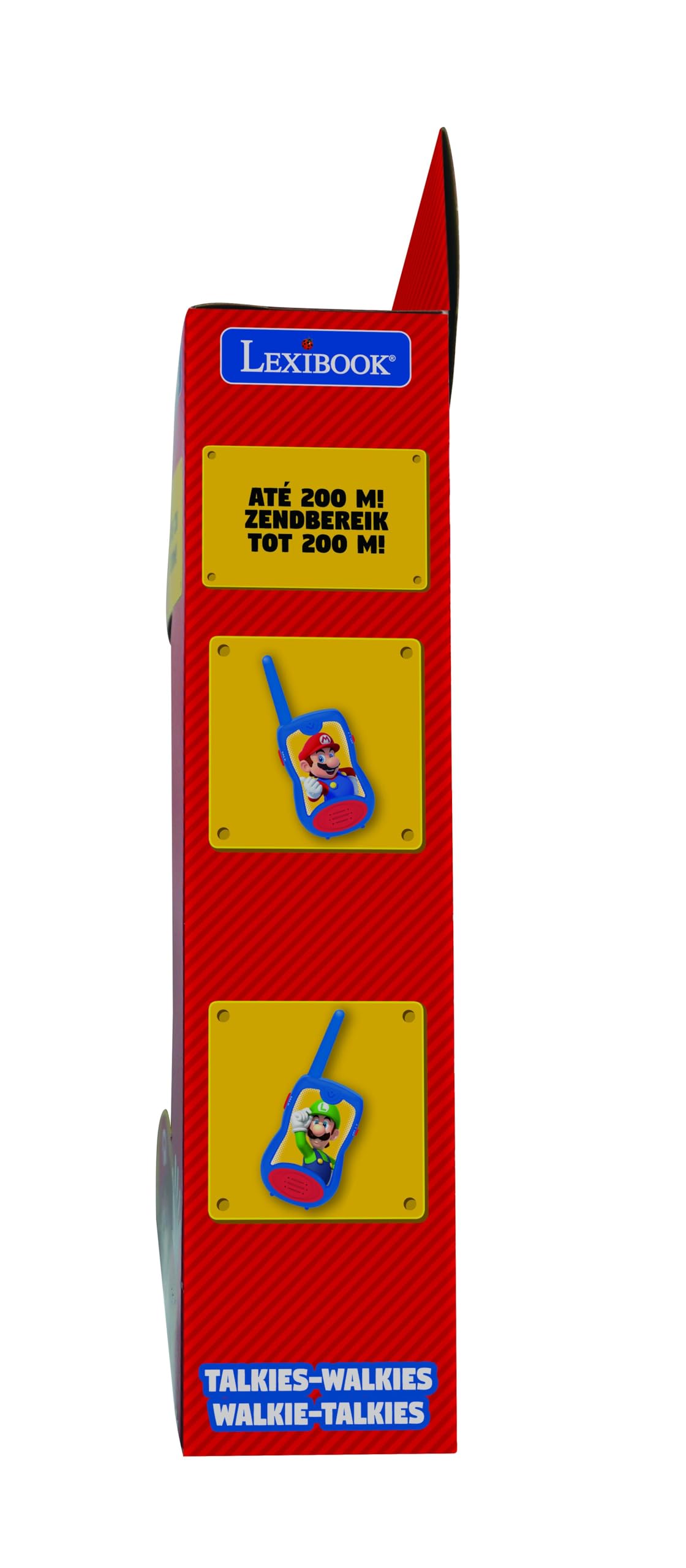 Lexibook - Nintendo Super Mario Walkie-talkies, Pinza para Colgar del cinturón, 2 Canales, batería, para Niños, Azul/Rojo, TW12NILXB