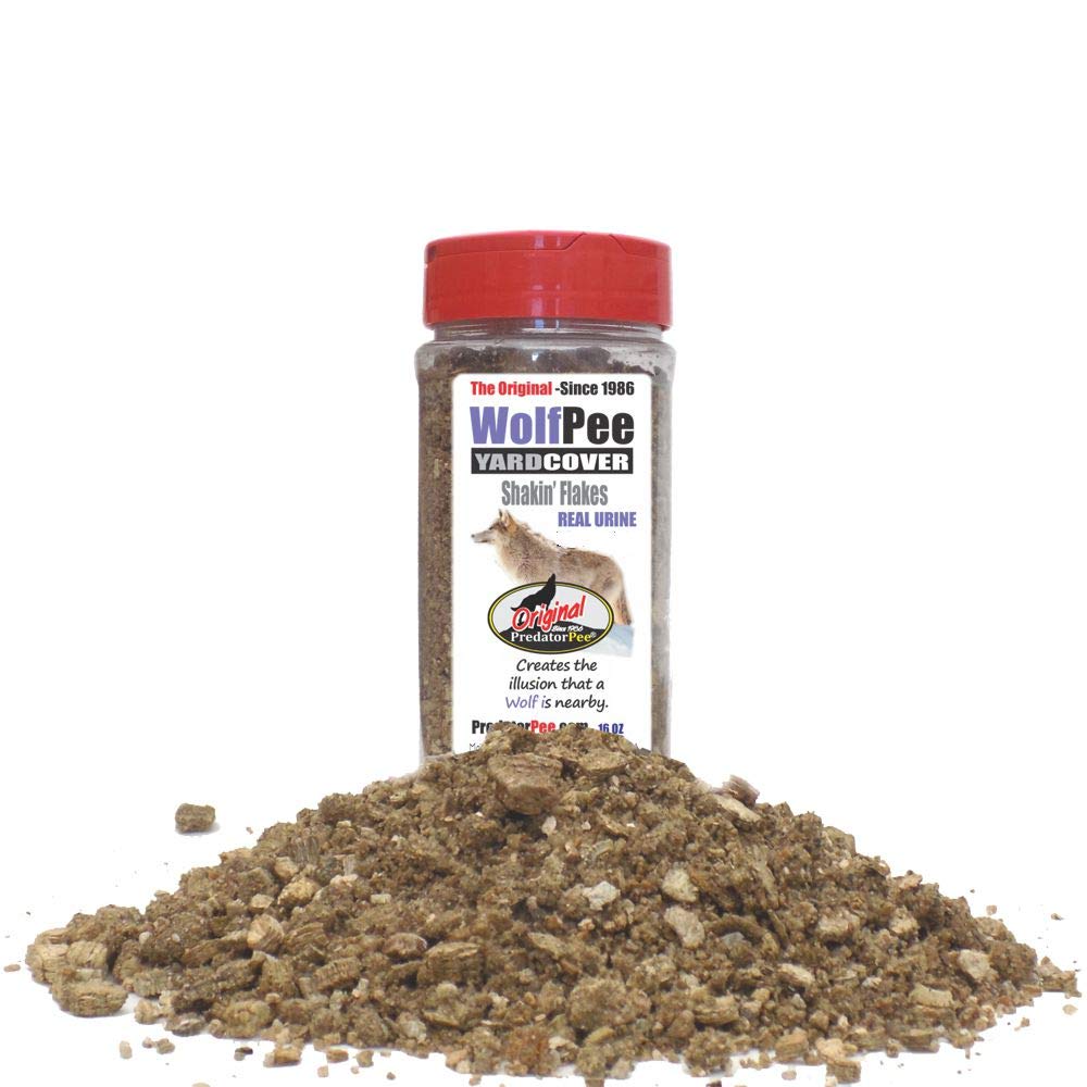 PredatorPee Wolf Pee Shakin' Flakes - Territorial Marking Scent - Creates Illusion That Wolf is Nearby - 16 oz Jar
