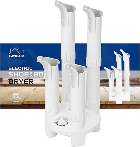 secadora de botas, secador de zapatos y secadora de guantes con temporizador y ventilador, color blanco