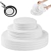 LITLANDSTAR Plate China Storage Dividers, 144 Pieces with 3 Different Sizes Premium Felt Plate Dividers Round China Dish Protectors for Porcelain Cookware Protecting and Stacking, White