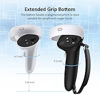 Vista 2 de Controller Grips Cover for Oculus Quest 2, Extended Controller Hand Strap with Adjustable Knuckle Handles for Boxing and Star Wars, Controller