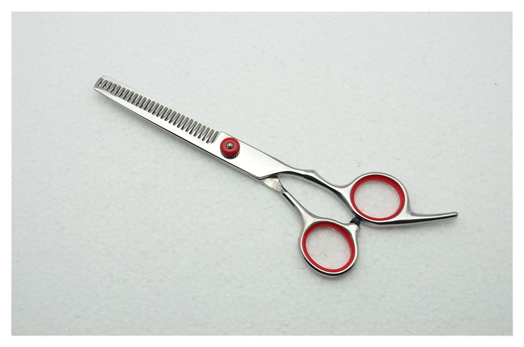 RWRAPS Rote Schraubenschneideschere, Effilierschere, Friseurschere, Friseur, Haarschere (Farbe: 2 Stück mit Etui) (Ausdünnung mit Etui)