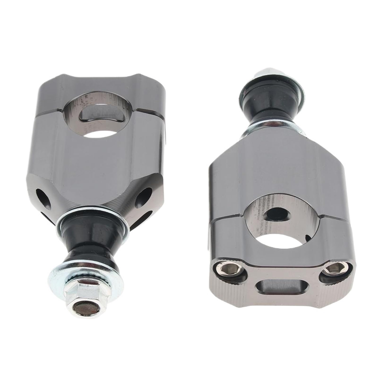 XFYESL 2pcs 1 1/8" 28mm CNC Motorcycle Handlebar Mount Riser Clamp Machined Left Right HandleBar Handlebar risers kit(Silver)