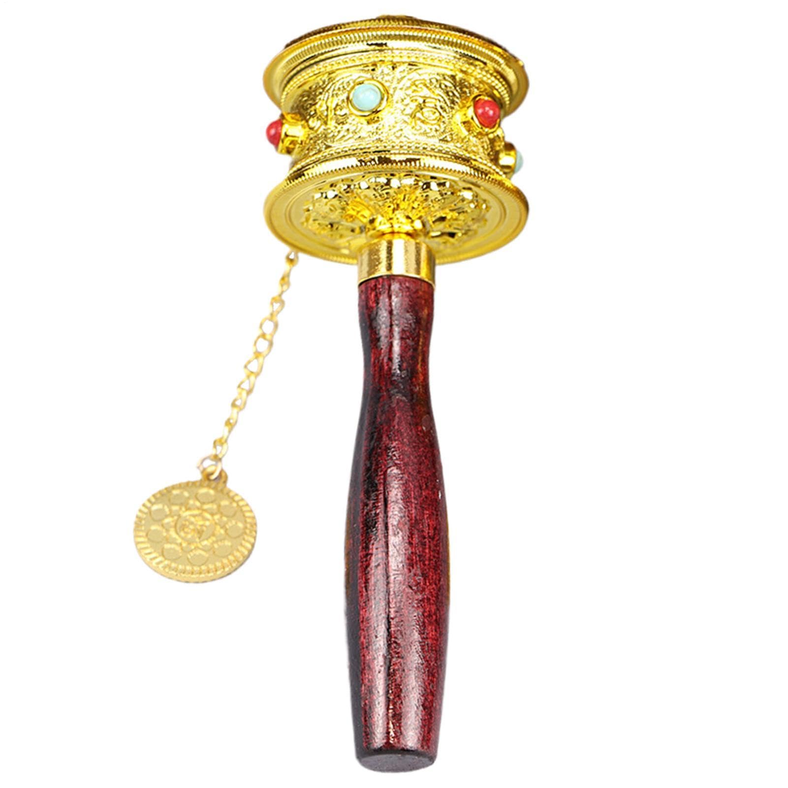 Ruota Di Preghiera A Mano - Ruota Di Preghiera Buddista Tibetana, Strumento Di Meditazione Portatile, Cilindro Di Mantra Sacro, Dispositivo Di Benedizione Religiosa | Strumento Portatile Per La Pratic
