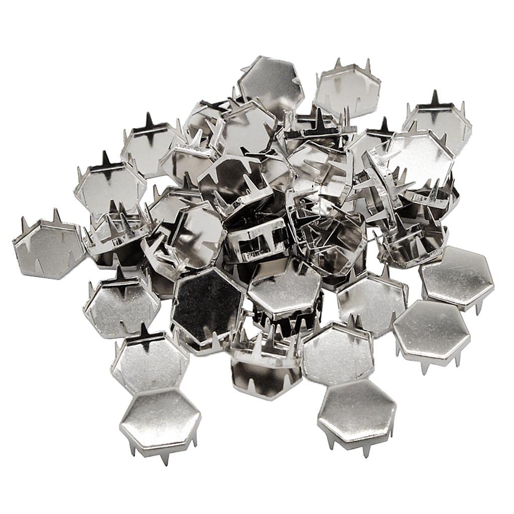 50pcs Metal Claw Punk Rivets Hex Spikes Rivet for Bags Shoes Deocr Silver Crafts | Leathercrafts | Leathercraft Accessories | Studs, Rivets & Tacks-image-49