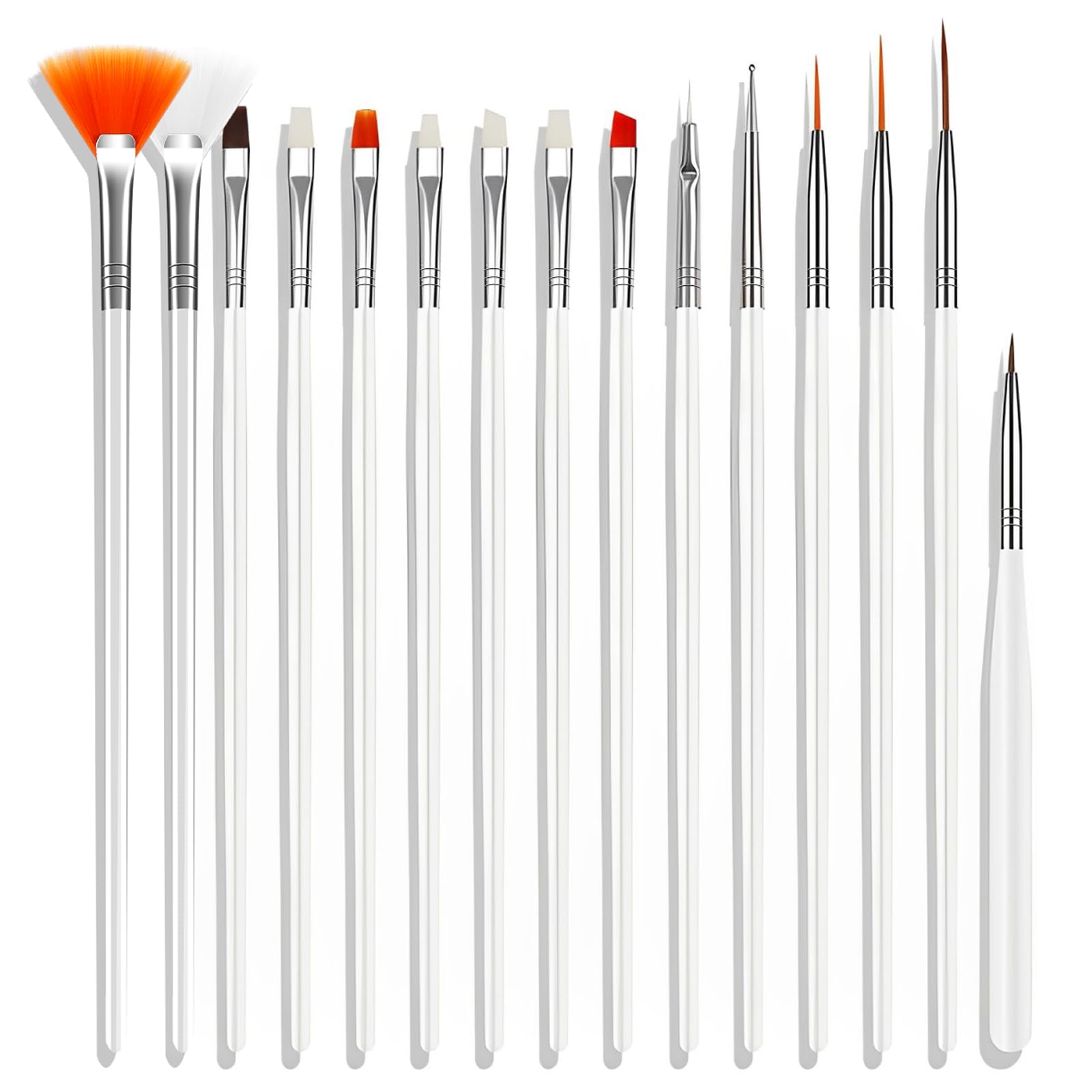 Nail Art Brushes Tools Set - 15 Pcs Nail Paint Brush Nail Design Brushes Painting Kit Dotting Tools for Nail Art Brushes for Gel Polish