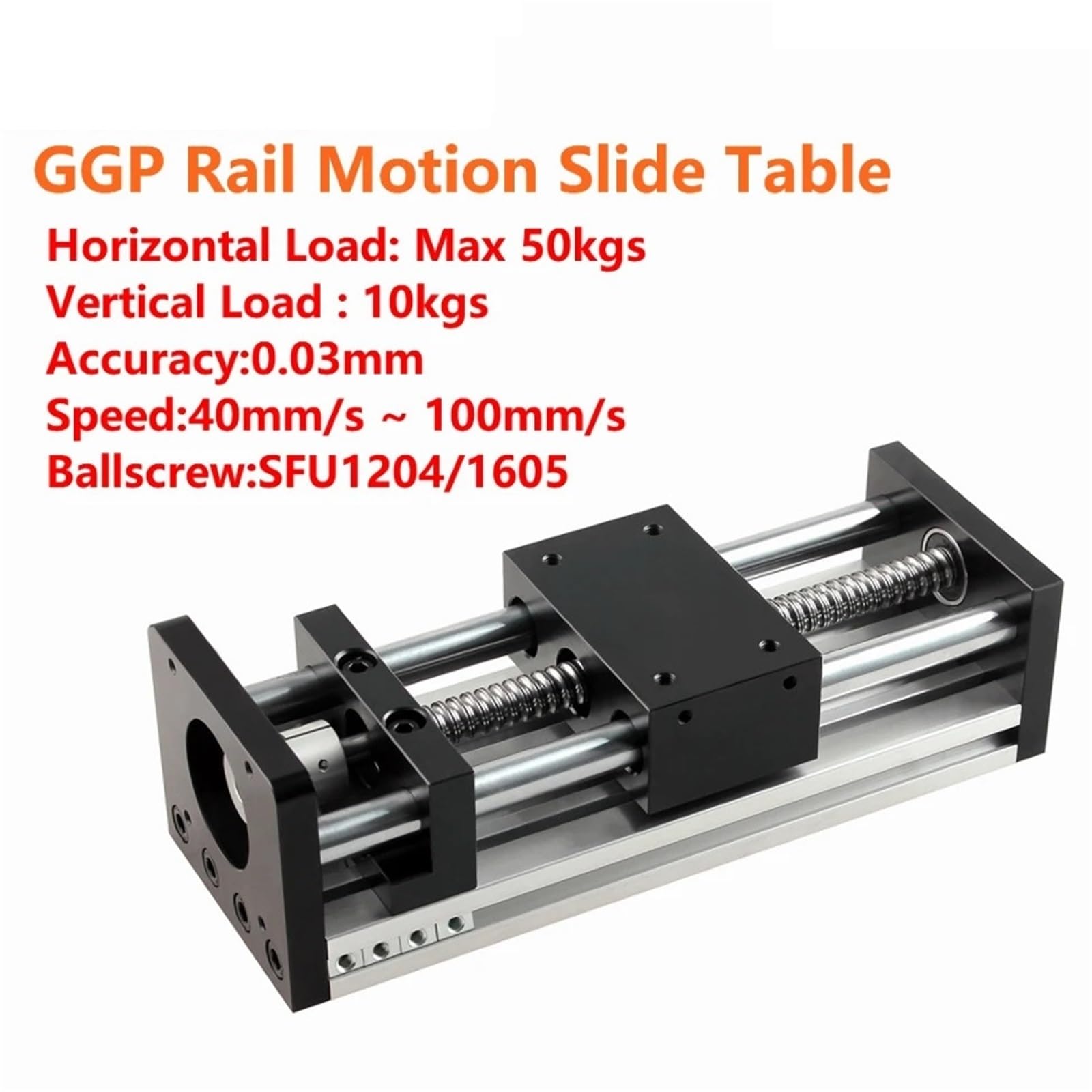 Table coulissante transversale à mouvement linéaire Rail de guidage linéaire à course effective de 300 mm for imprimante 3D, SFU1204 SFU1605(SFU1204)