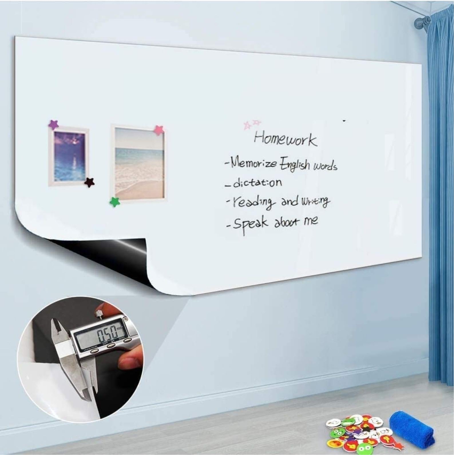Whiteboard Wall Sticker Self-Adhesive Whiteboard Contact Paper for Office Removable Kids Room Home Wall Decor (White, 24x144 in) (B0B6WGHVK5) Amazon Price History, Amazon Price Tracker