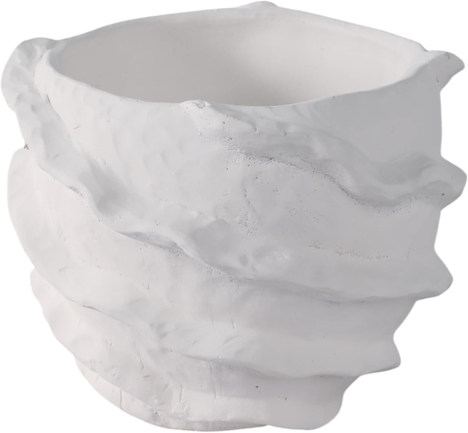 Decorative Ceramic Flower Pot for Home Decor – Unique Planter for Indoor and Outdoor Plants with Sculptural Design – Art-Inspired Plant Pot for Garden, Patio, Shelf, or Entryway Decor – 5" White
