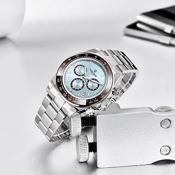 Pagani Design Classic Men's Quartz Watch Japan VK63 Movement Ceramic Bezel Stainless Steel Waterproof Business Sport Chronograph Date