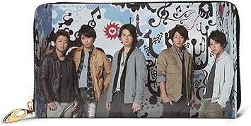 Amazon 嵐 Arashi 相葉雅紀 櫻井翔 松本潤 二宮和也 大野智 財布 小銭入れ ファッション 本革 長財布 ファスナー財布 小物収納 コインケース 現金 カードケース 大容量 大人も子供も 絵柄 かわいい 男女兼用 N A シューズ バッグ