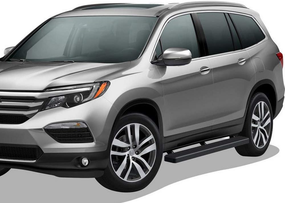 APS Running Boards (Nerf Bars Side Steps Step Bars) Compatible with Honda Pilot 2016-2022 (Stainless Steel Black Powder Coated 5 inches)