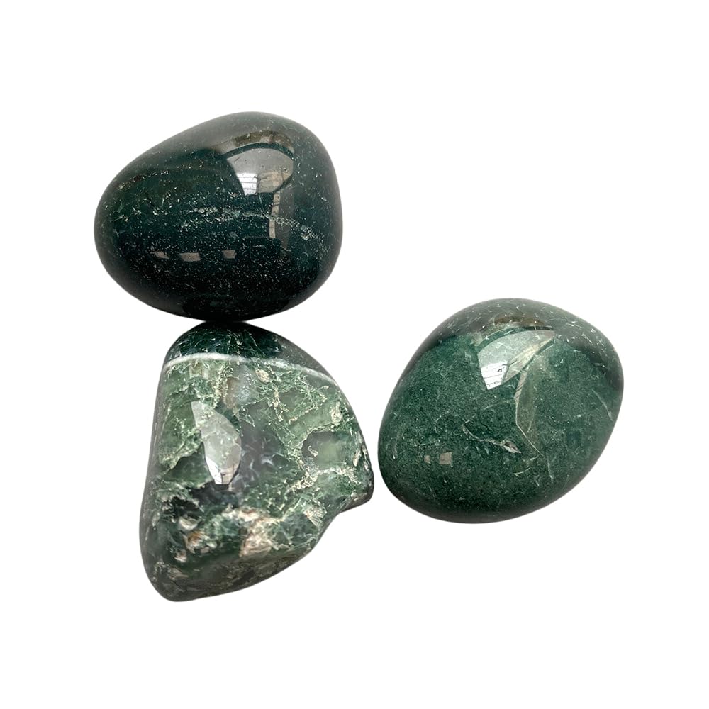 Vie Natural Tumbled Crystals, Pack Of 12, Moss Agate