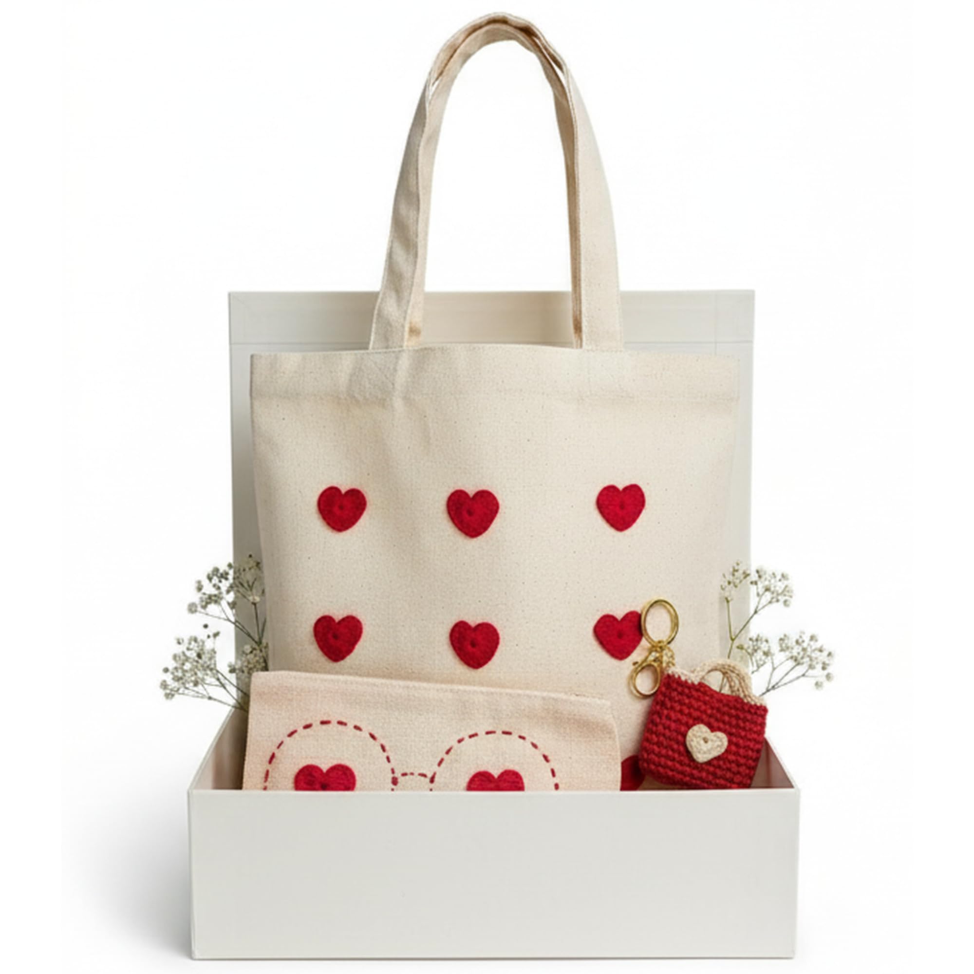 toje Tote Bag with Crochet Red Heart | 100% Organic Cotton Canvas Shoulder Bag for Shopping/Grocery | 350 GSM Cloth | Stylish Reusable Bag for Women | Multipurpose-picture-17
