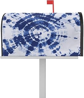 Mailbox Cover Magnetic Blue Tie Dye Gradient Abstract Art Mailbox Covers Standard Size 21x18in,Mailbox Covers Wrap Post Letter Box Cover for Garden Yard Outdoor Decor Circle Seamless