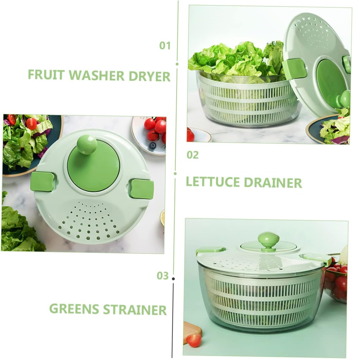 Large Vegetable Dehydrator Fruit Washer Dryer Lettuce Drainer Strainer Salad Green Cleaner