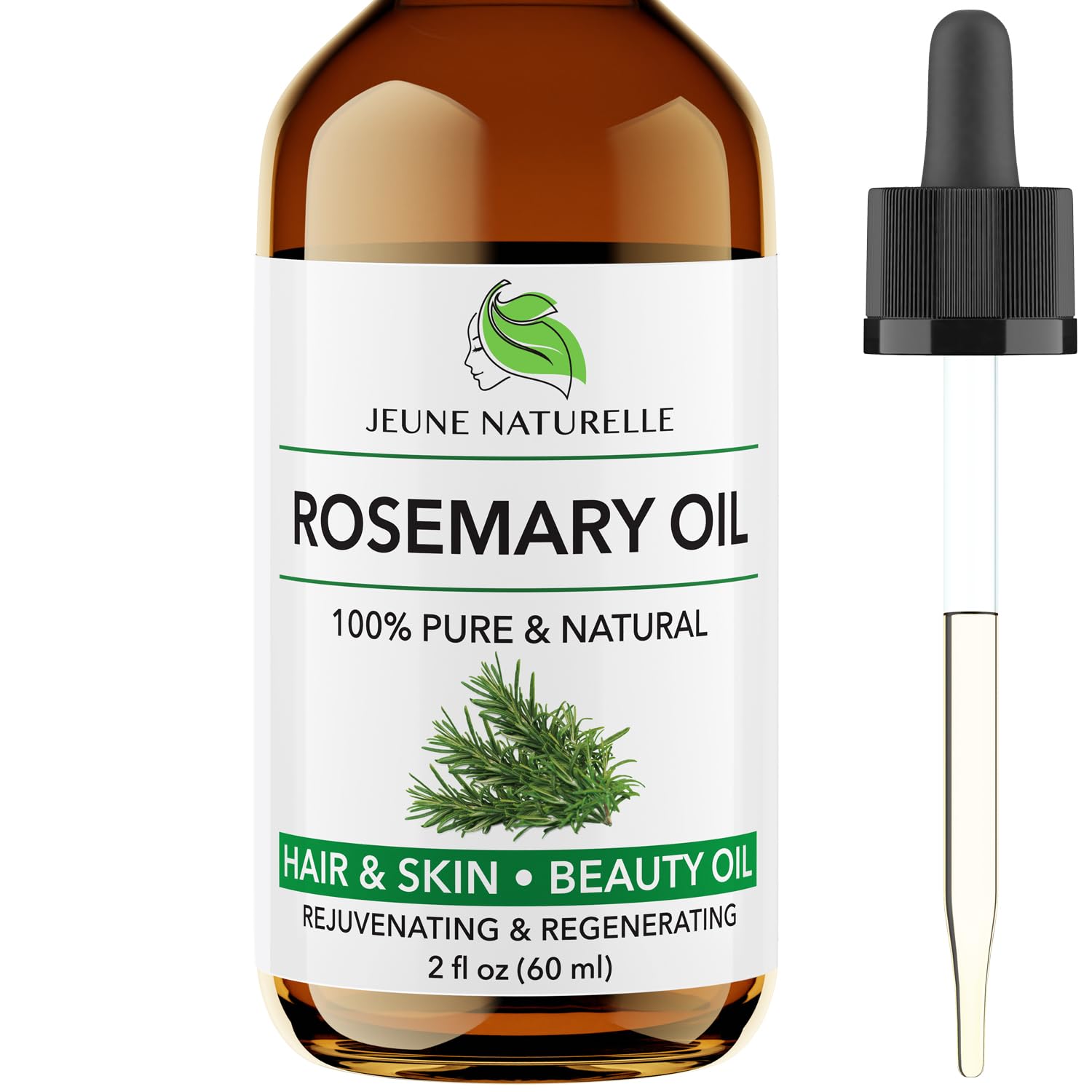 Rosemary Oil for Hair Care, 100% Pure, Natural, Undiluted, Unrefined, Therapeutic Grade - Hair Growth Rosemary Oil, 2 oz