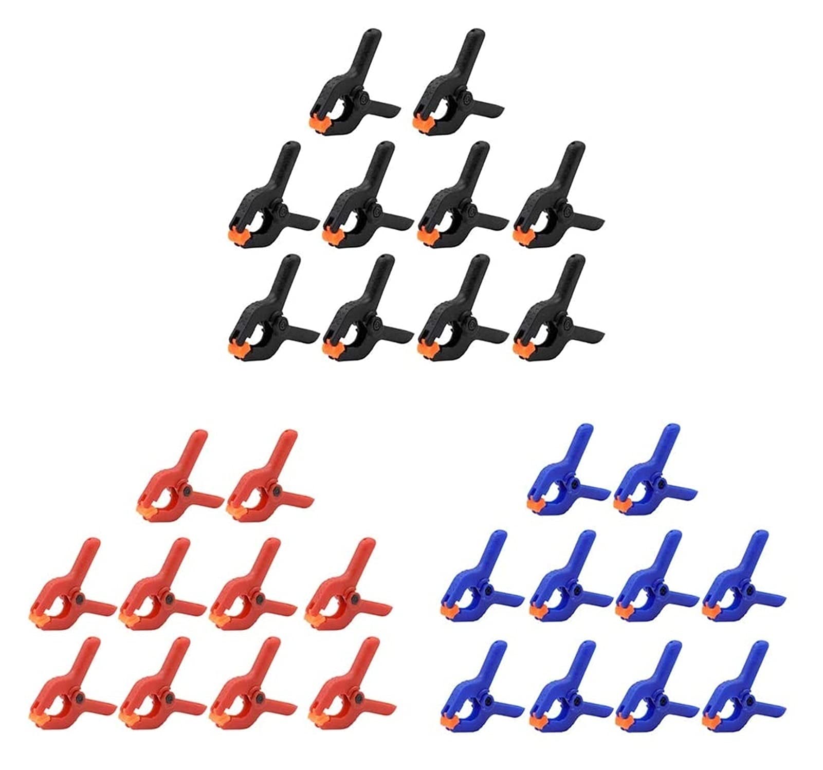 RJJ 10 sztuk 2-calowy Zagęszczone sprężynowe zacisk plastikowy zacisk przełącznik do obróbki drewna Clamp Woodworking Szybki zacisk mocowanie (Size : Blue)