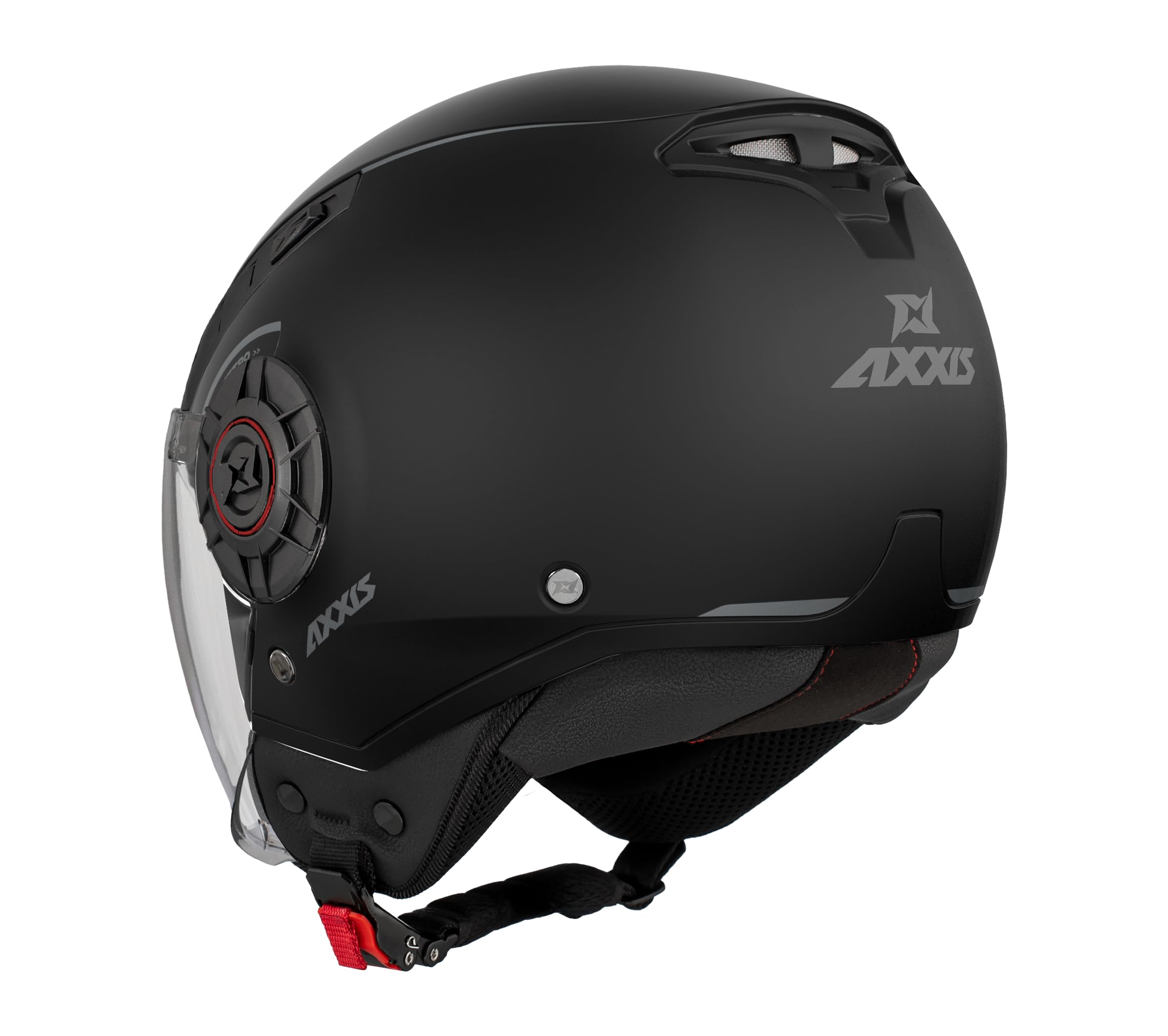 Casco Moto Jet AXXIS OF513B Metro S Solid V2 A1 Negro Mate Talla S