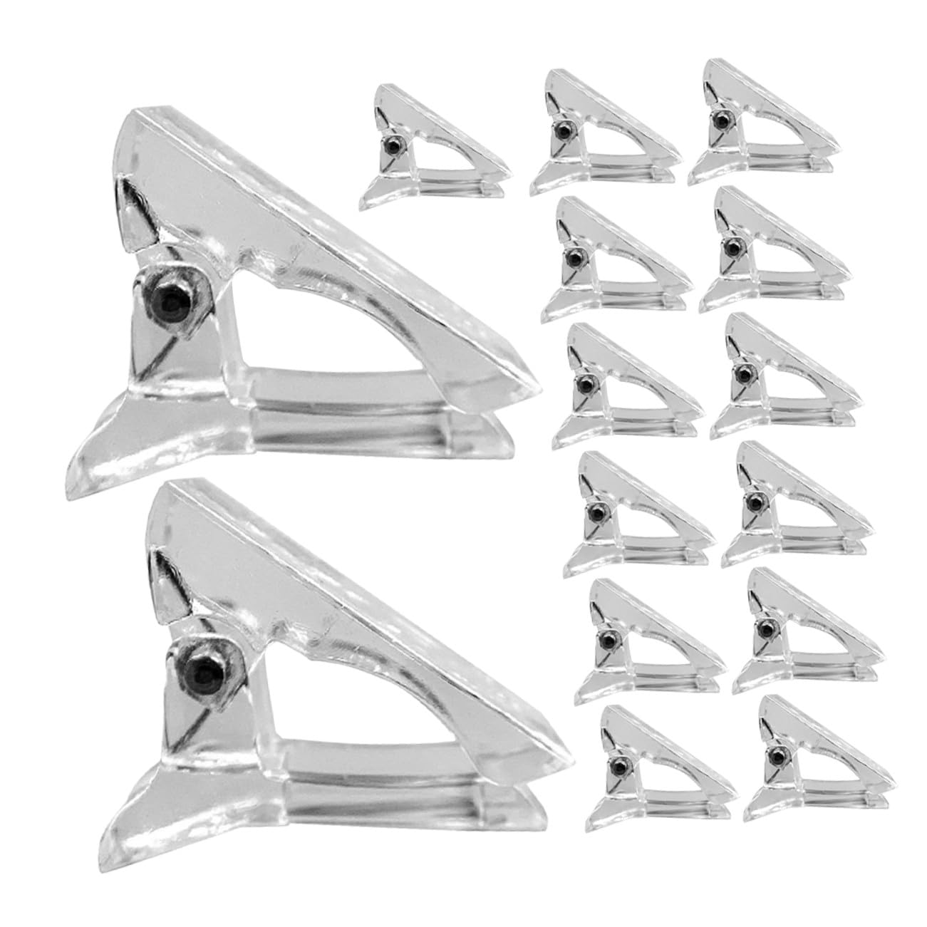 LABRIMP Nail Tip Clips for Gel Extensions 15pcs Crystal Nail Clamps Holder Building Tool for Manicure Salon and Home Use