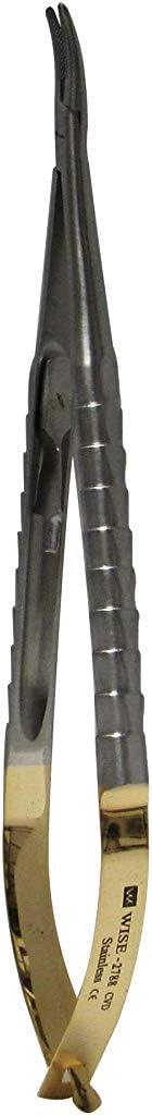 Wise Instruments Castro Viejo Micro Needle Holder Curved 5.5 Inch Tungsten Carbide with Lock