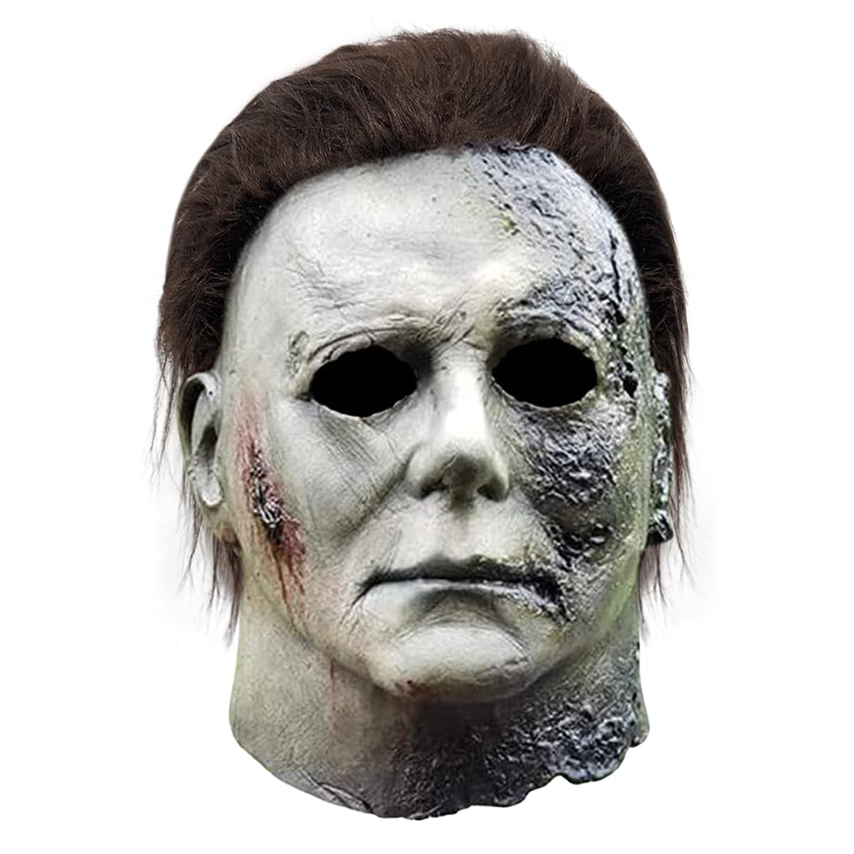 FULNEW Halloween Michael Myers Mask Original Realistic Horror Latex Mike Myers Mask Props Yellowbloody Pattern