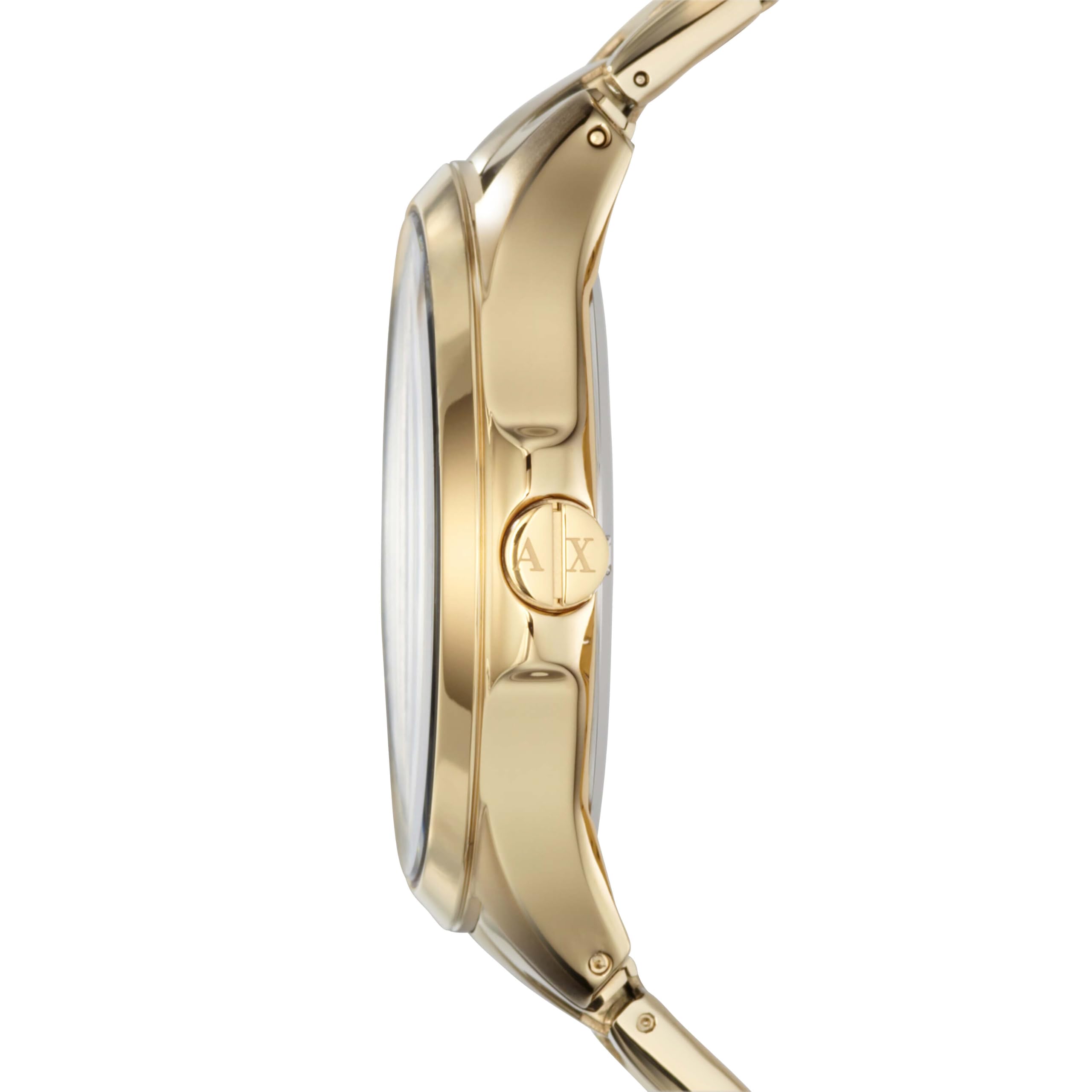 Armani Exchange Watch for Men, Quarz-Multifunktionswerk und 44mm Gehäusegröße mit Edelstahlarmband