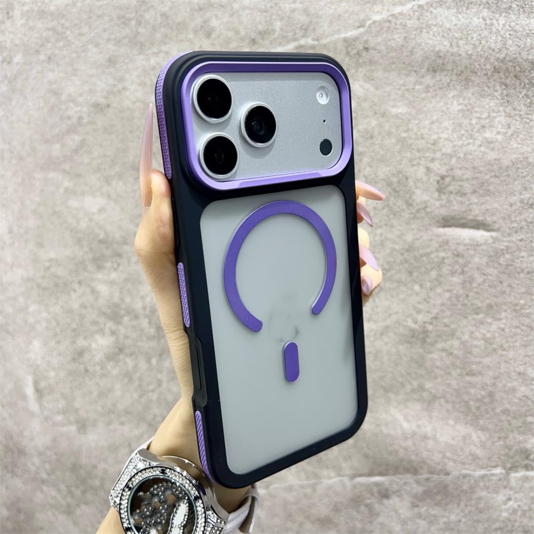 per iPhone 12 Custodia magnetica opaca satinata per telefono, cover rigida traslucida antiurto (per iPhone 12/viola)